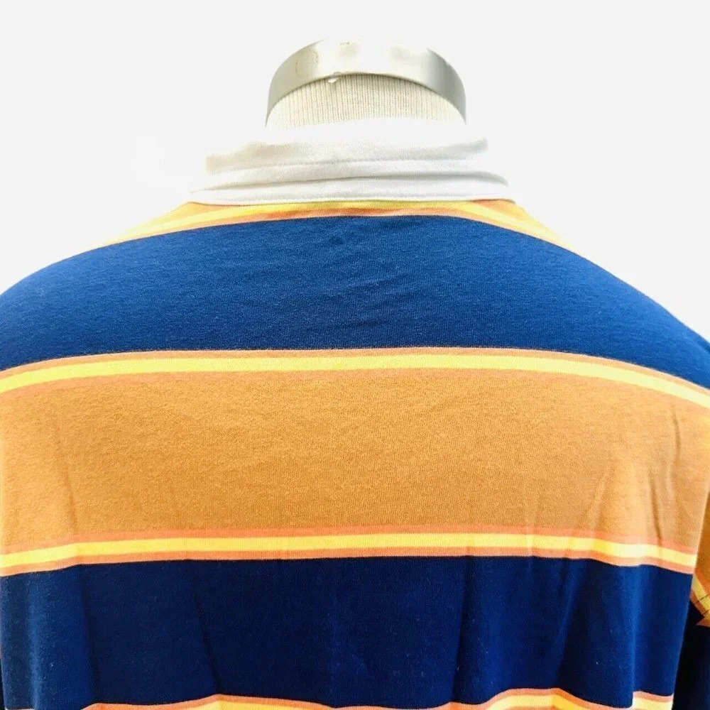NWT SO Juniors Long Sleeve Pullover Collared Neck Striped Blue Shirt Size Large - Picture 7 of 13